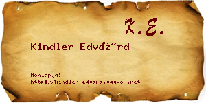 Kindler Edvárd névjegykártya
